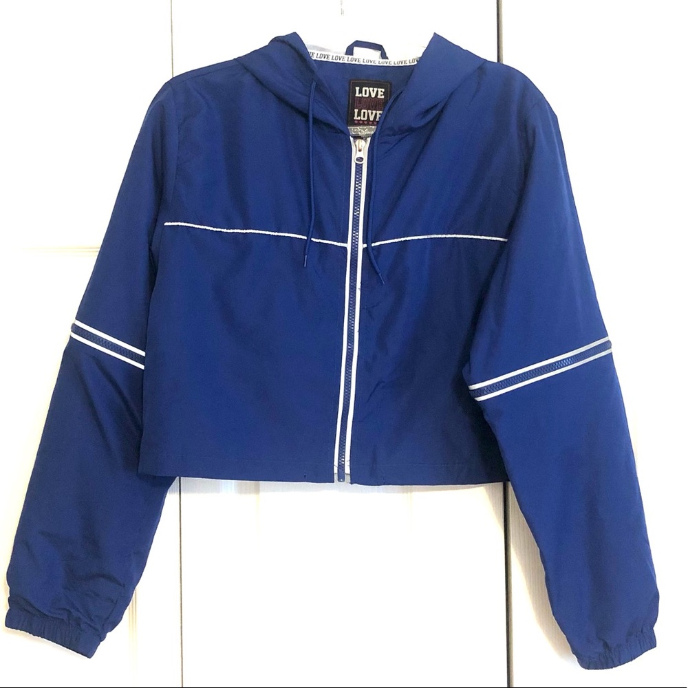Thrill Navy Bomber Jacket with White Accents